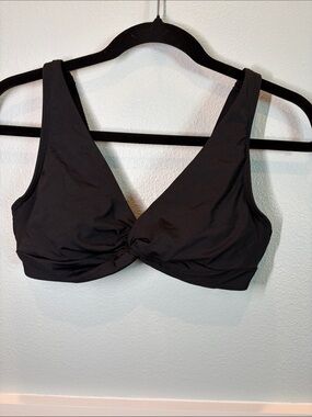 Lands' End Black Twist-Front Bikini Top